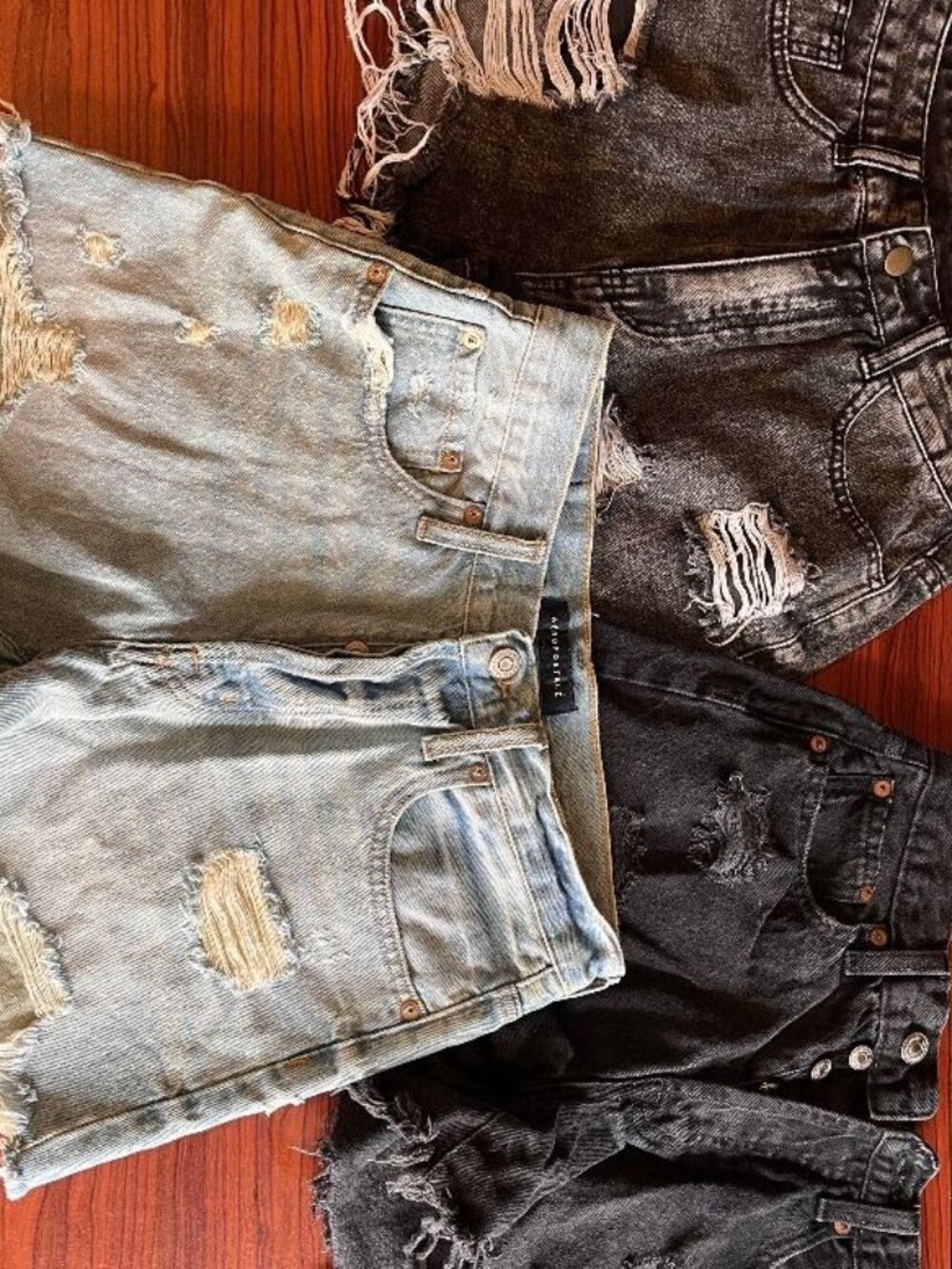 Women's Lot 3 Denim Shorts Aeropostale Shein Blue Black sz S Small 4 EXC
